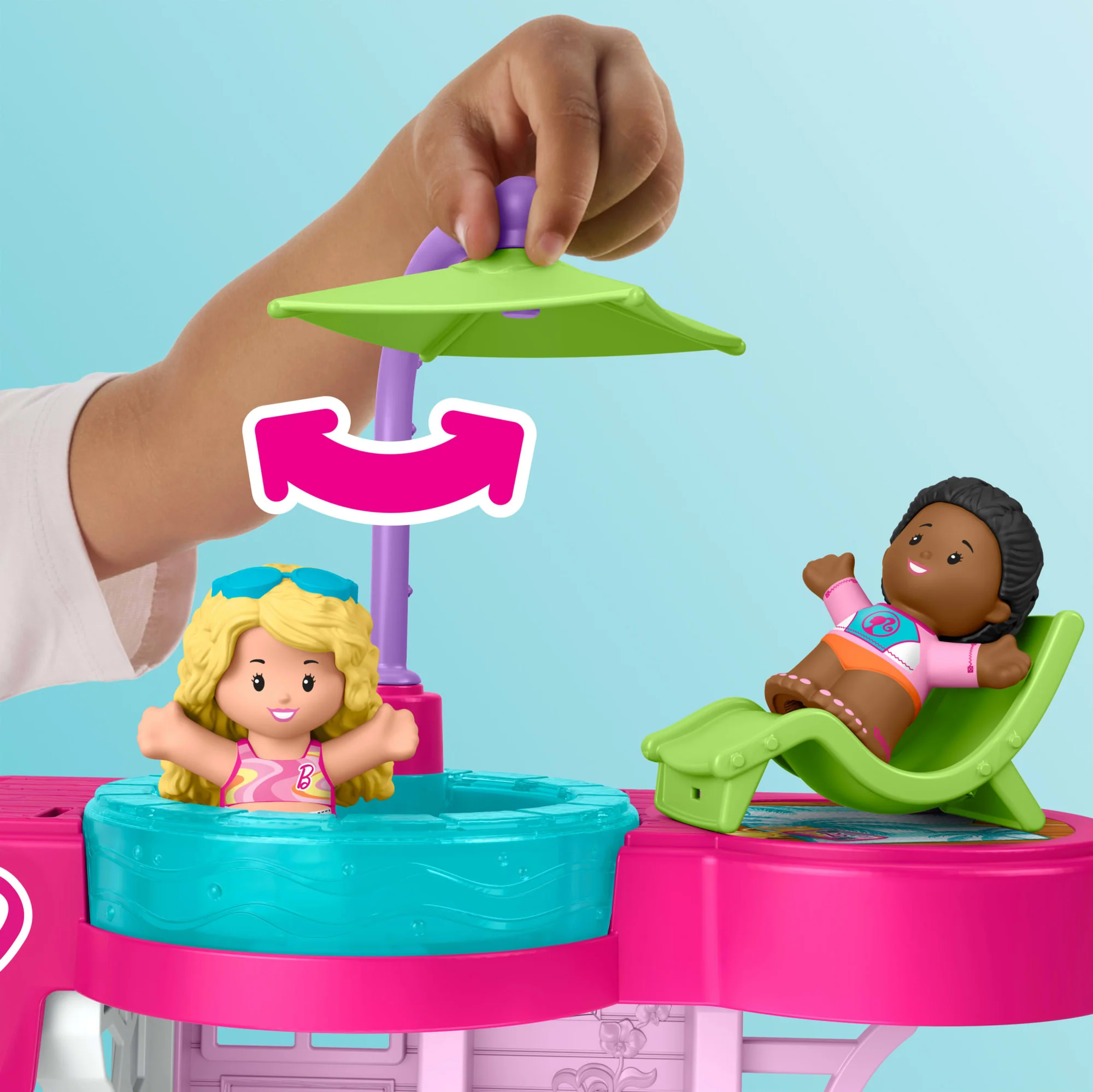 Fisher-Price-Coffret Maison De Plage Barbie Little People-2 Figurines - Imagen 5