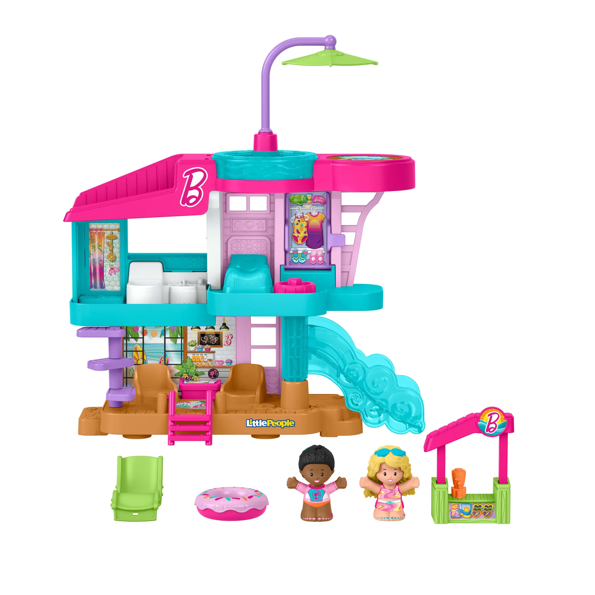 Fisher-Price-Coffret Maison De Plage Barbie Little People-2 Figurines