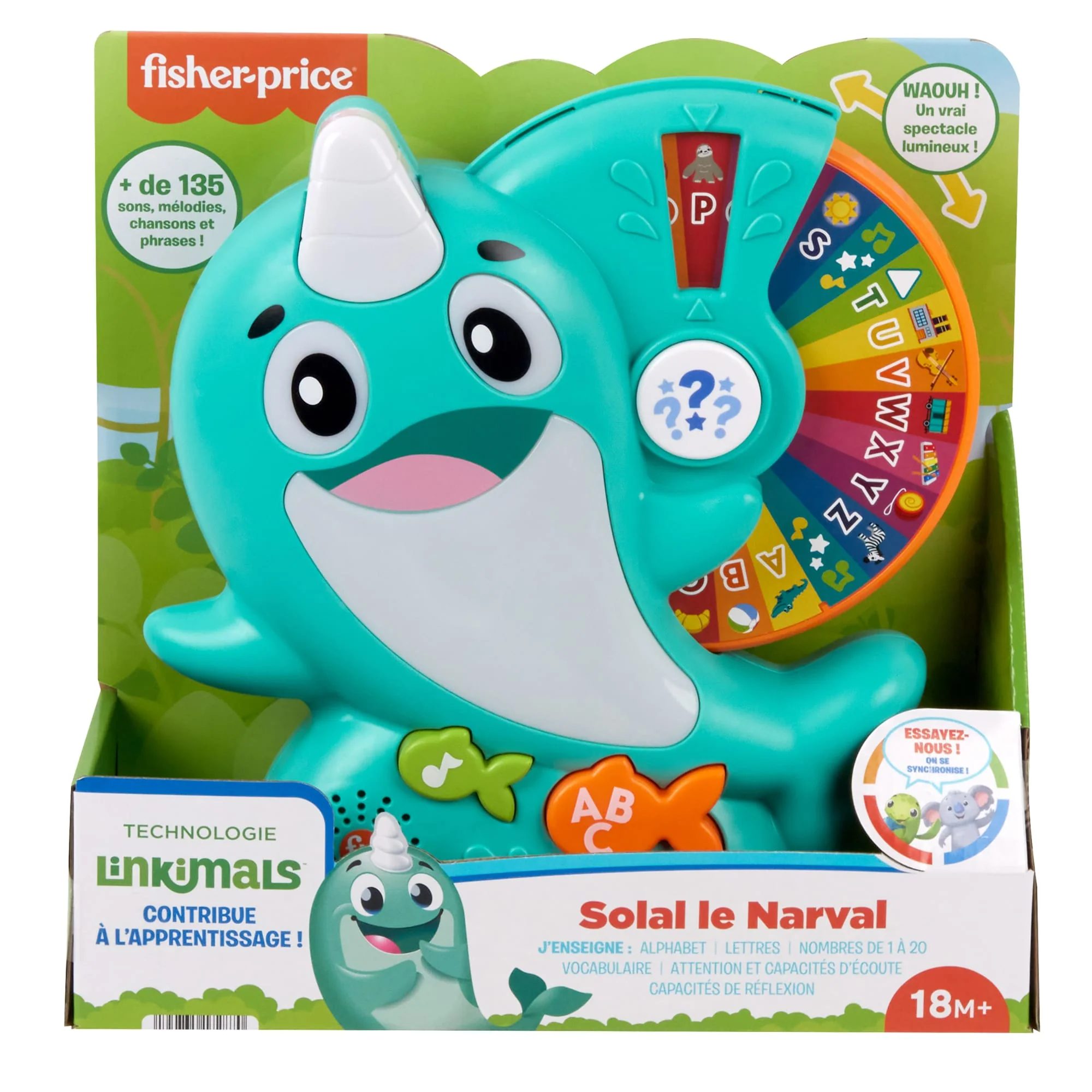 Fisher-Price-Linkimals-Solal Le Narval-Jouet D’Éveil Musical, Français - Imagen 6