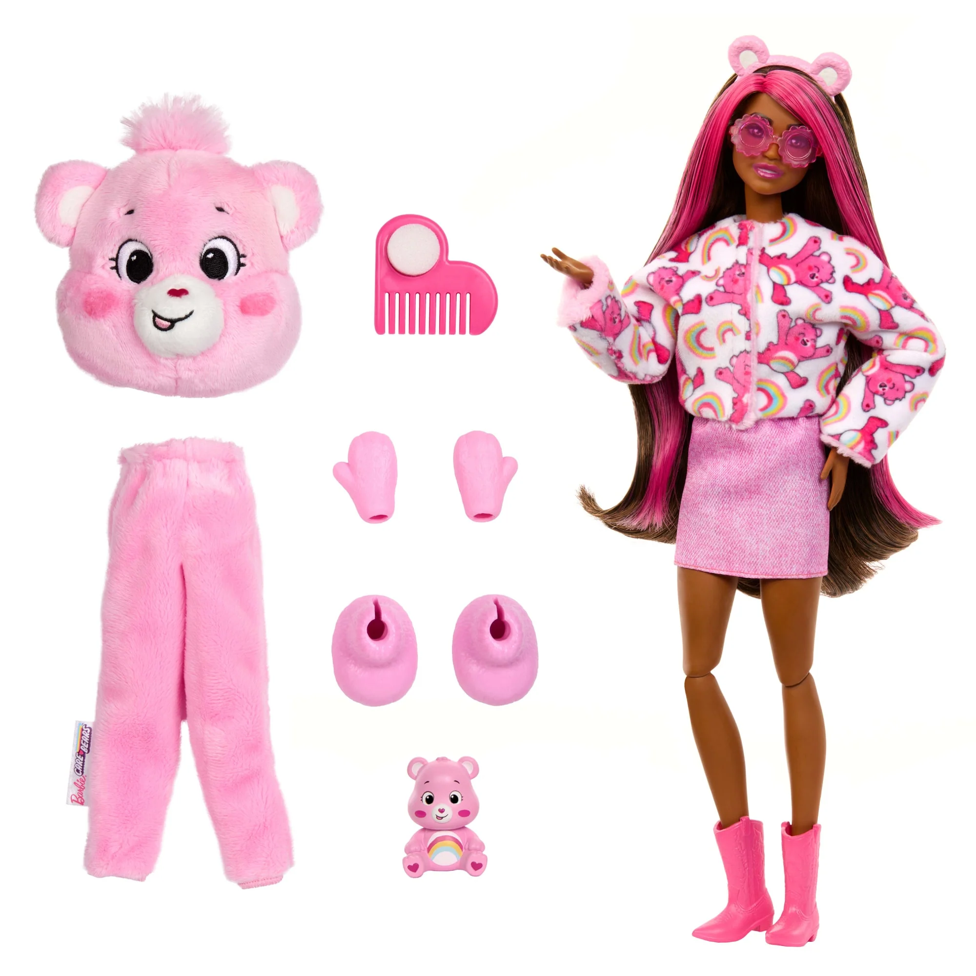 Muñeca Barbie Cutie Reveal De La Colección Care Bears Con Accesorios, Viene Con Un Disfraz De Peluche De La Osita Mimosa Y 10 Sorpresas - Imagen 6